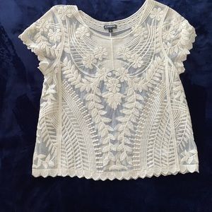 Express floral cream top size S